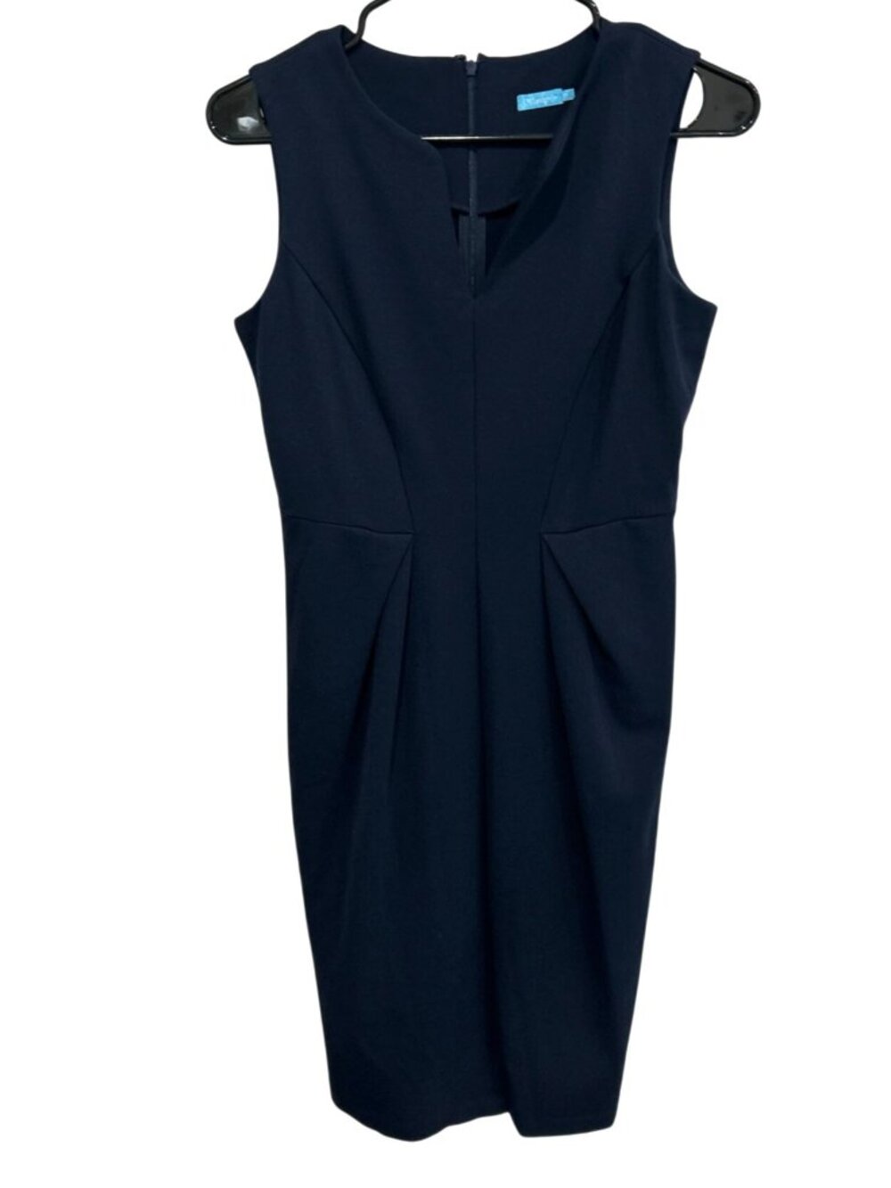 J. McLaughlin Extra Small Navy Sleeveless Sheath Dress Jael Minimalist Classic